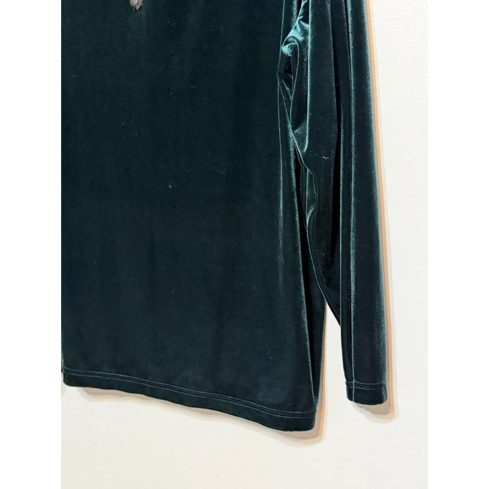 Vtg N Touch Emerald Velvet Goth Glam Top Women's Size M Jewel Tone‎ Holiday Chic - Picture 2 of 6